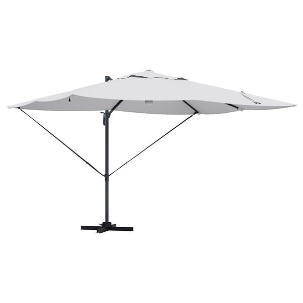 Grote foto vidaxl parasol cantilever roma met led sand 352x251x265 cm aluminium tuin en terras overige tuin en terras