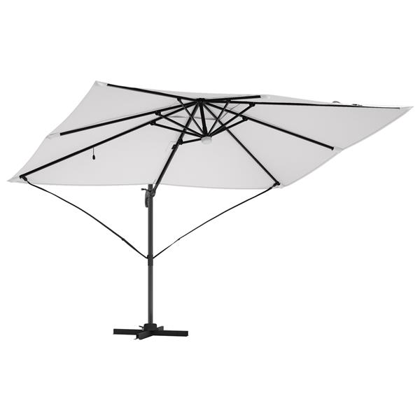 Grote foto vidaxl parasol cantilever roma met led sand 352x251x265 cm aluminium tuin en terras overige tuin en terras