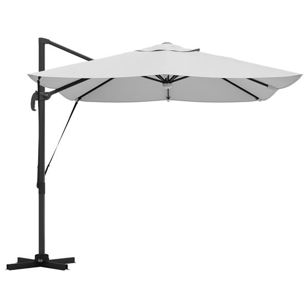 Grote foto vidaxl parasol cantilever roma met led sand 352x251x265 cm aluminium tuin en terras overige tuin en terras