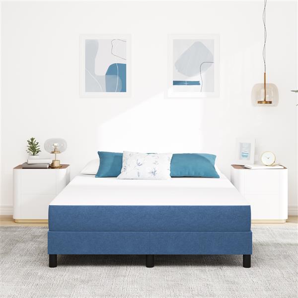 Grote foto vidaxl pocketveringmatras medium 160x200x20 cm stof blauw huis en inrichting matrassen en bedbodems
