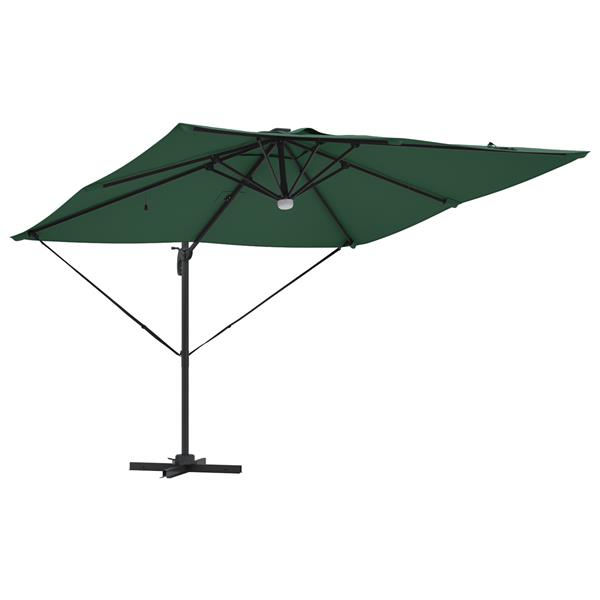 Grote foto vidaxl cantilever roma parasol met led groen 286x285x270 cm aluminium tuin en terras overige tuin en terras