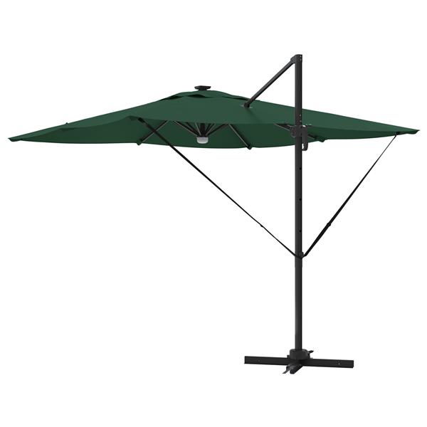Grote foto vidaxl cantilever roma parasol met led groen 286x285x270 cm aluminium tuin en terras overige tuin en terras