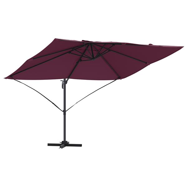 Grote foto vidaxl hangparasol bordeaux rood 352x251x260 cm van aluminium tuin en terras overige tuin en terras