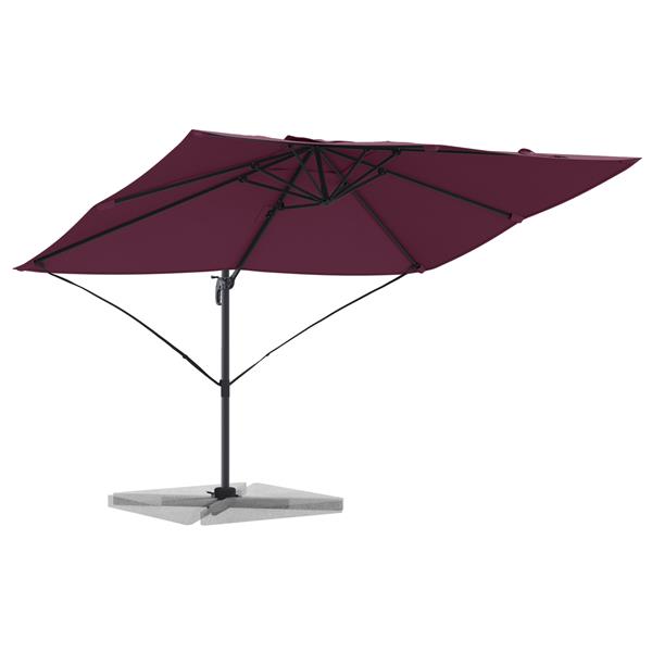 Grote foto vidaxl hangparasol bordeaux rood 352x251x260 cm van aluminium tuin en terras overige tuin en terras