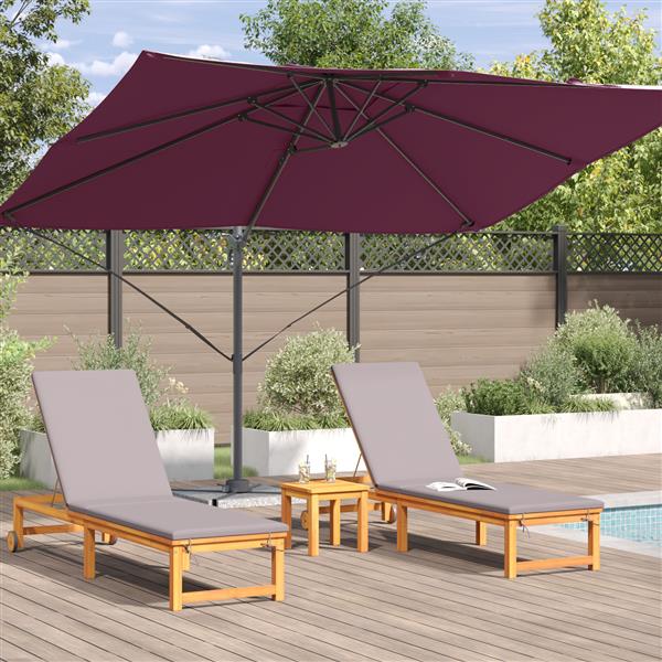 Grote foto vidaxl hangparasol bordeaux rood 352x251x260 cm van aluminium tuin en terras overige tuin en terras