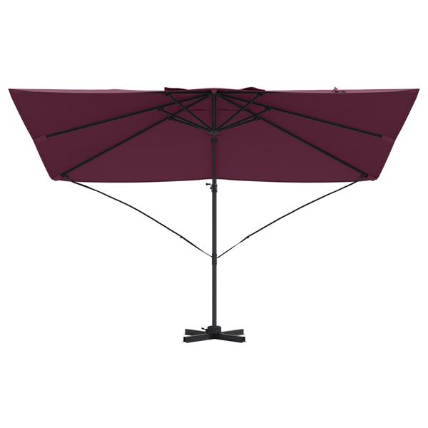 Grote foto vidaxl hangparasol bordeaux rood 352x251x260 cm van aluminium tuin en terras overige tuin en terras