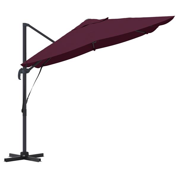 Grote foto vidaxl hangparasol bordeaux rood 352x251x260 cm van aluminium tuin en terras overige tuin en terras