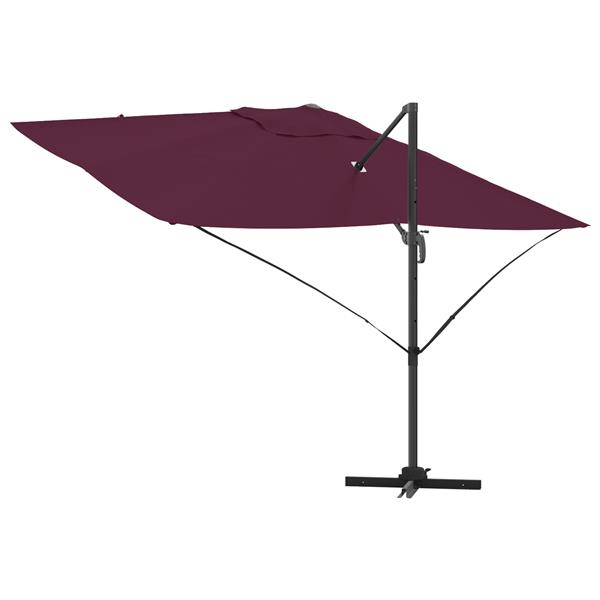 Grote foto vidaxl hangparasol bordeaux rood 352x251x260 cm van aluminium tuin en terras overige tuin en terras
