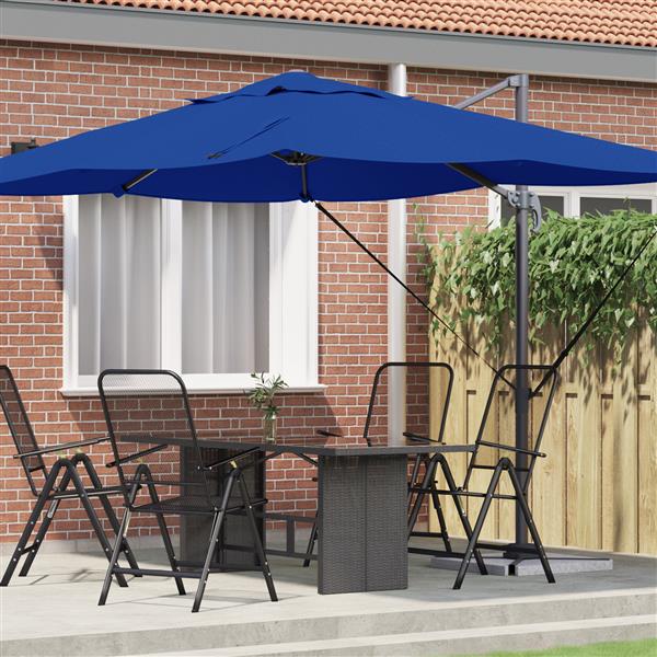 Grote foto vidaxl cantilever roma parasol azure blauw 352x251x260 cm aluminium tuin en terras overige tuin en terras