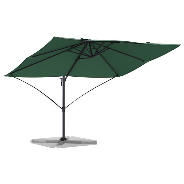 Grote foto vidaxl cantilever roma parasol groen 352x251x260 cm aluminium tuin en terras overige tuin en terras