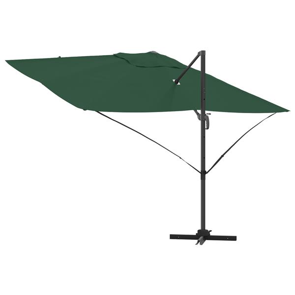 Grote foto vidaxl cantilever roma parasol groen 352x251x260 cm aluminium tuin en terras overige tuin en terras