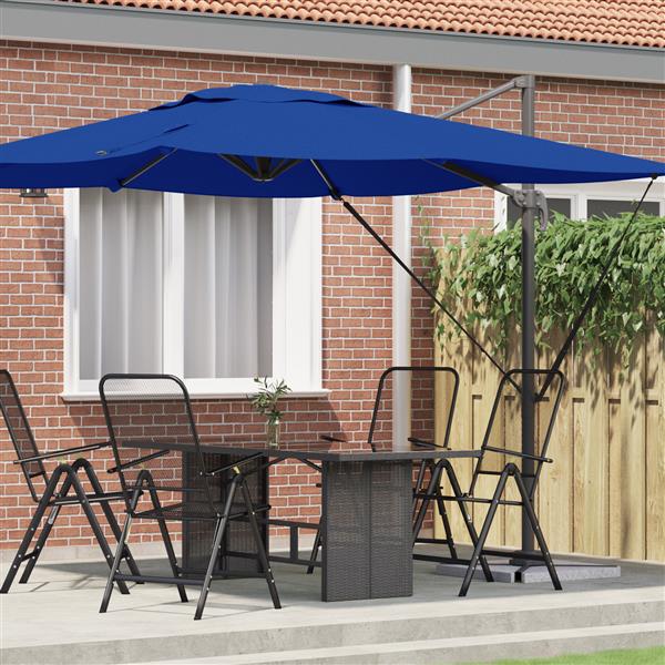 Grote foto vidaxl cantilever roma parasol azurblauw 286x285x265 cm van aluminium tuin en terras overige tuin en terras