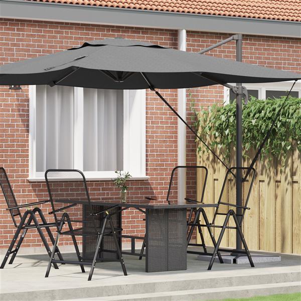 Grote foto vidaxl vrije parasol roma antraciet 286x285x265 cm aluminium tuin en terras overige tuin en terras