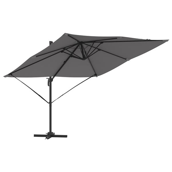 Grote foto vidaxl vrije parasol roma antraciet 286x285x265 cm aluminium tuin en terras overige tuin en terras