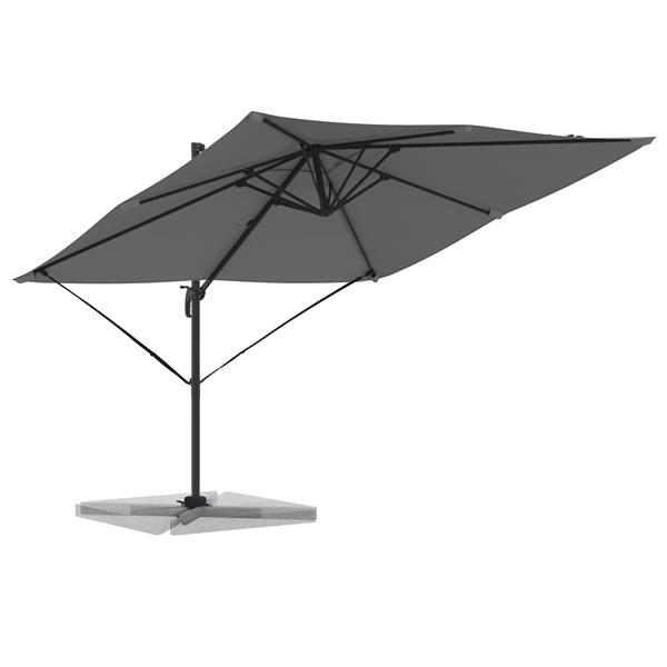 Grote foto vidaxl vrije parasol roma antraciet 286x285x265 cm aluminium tuin en terras overige tuin en terras