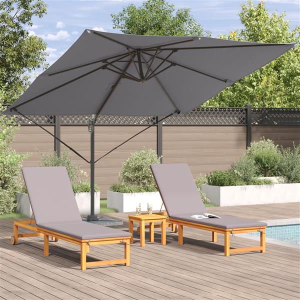 Grote foto vidaxl vrije parasol roma antraciet 286x285x265 cm aluminium tuin en terras overige tuin en terras