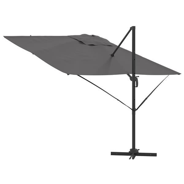 Grote foto vidaxl vrije parasol roma antraciet 286x285x265 cm aluminium tuin en terras overige tuin en terras