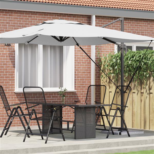 Grote foto vidaxl cantilever roma parasol sand 286x285x265 cm aluminium tuin en terras overige tuin en terras