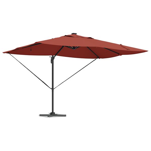Grote foto vidaxl cantilever roma parasol met led terracotta 352x251x265 cm aluminium tuin en terras overige tuin en terras