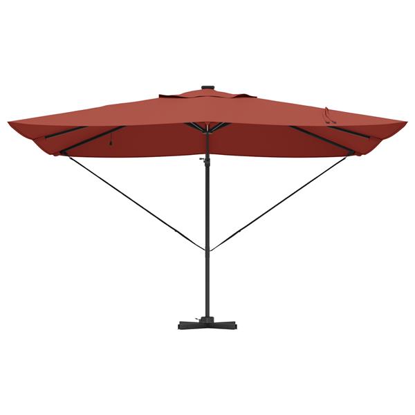 Grote foto vidaxl cantilever roma parasol met led terracotta 352x251x265 cm aluminium tuin en terras overige tuin en terras
