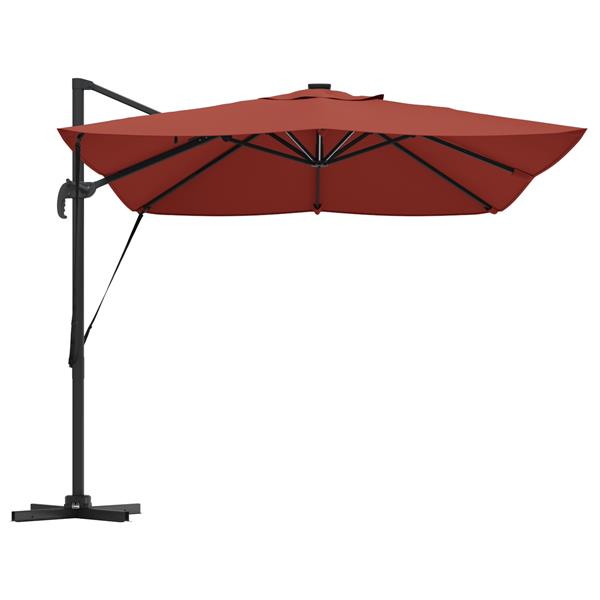 Grote foto vidaxl cantilever roma parasol met led terracotta 352x251x265 cm aluminium tuin en terras overige tuin en terras