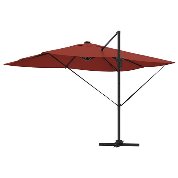 Grote foto vidaxl cantilever roma parasol met led terracotta 352x251x265 cm aluminium tuin en terras overige tuin en terras
