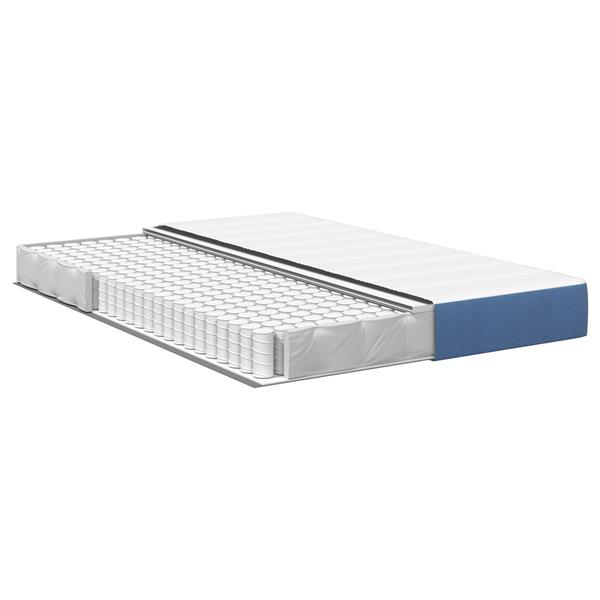 Grote foto vidaxl pocketveringmatras medium 140x200x20 cm stof blauw huis en inrichting matrassen en bedbodems