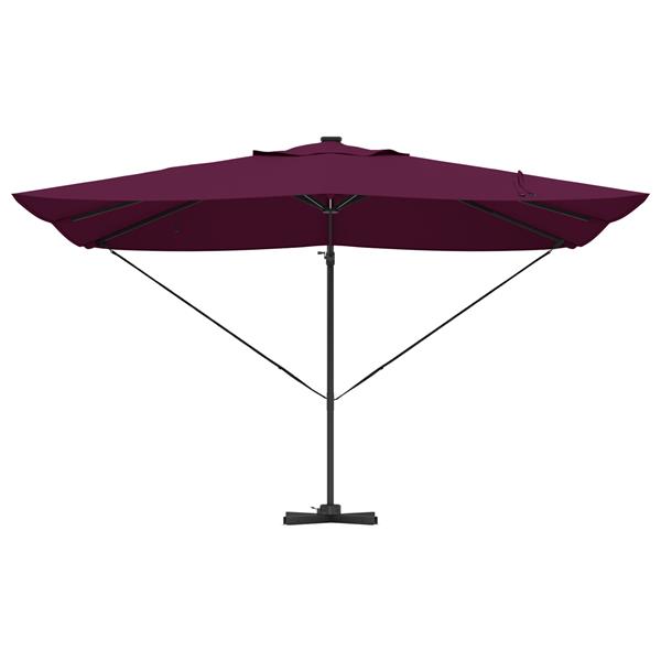 Grote foto vidaxl cantilever roma parasol met led bordeauxrood 352x251x265 cm aluminium tuin en terras overige tuin en terras