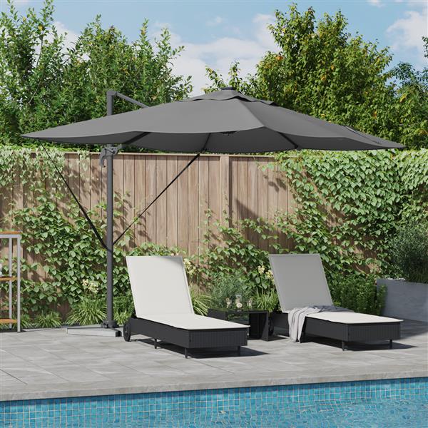 Grote foto vidaxl cantilever roma parasol met leds antraciet 352x251x265 cm aluminium tuin en terras overige tuin en terras