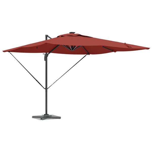 Grote foto vidaxl cantilever roma parasol met led terracotta 286x285x270 cm aluminium tuin en terras overige tuin en terras