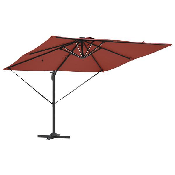 Grote foto vidaxl cantilever roma parasol met led terracotta 286x285x270 cm aluminium tuin en terras overige tuin en terras