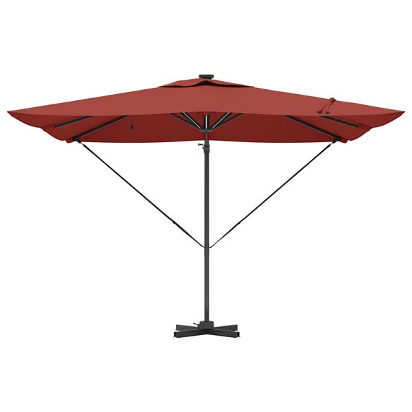 Grote foto vidaxl cantilever roma parasol met led terracotta 286x285x270 cm aluminium tuin en terras overige tuin en terras