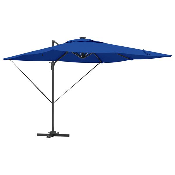 Grote foto vidaxl cantilever roma parasol met led azurblauw 286x285x270 cm van aluminium tuin en terras overige tuin en terras