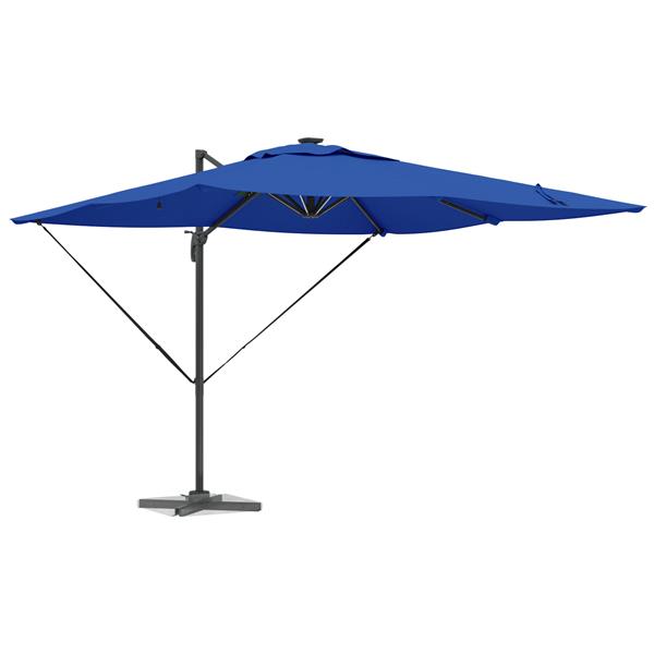 Grote foto vidaxl cantilever roma parasol met led azurblauw 286x285x270 cm van aluminium tuin en terras overige tuin en terras