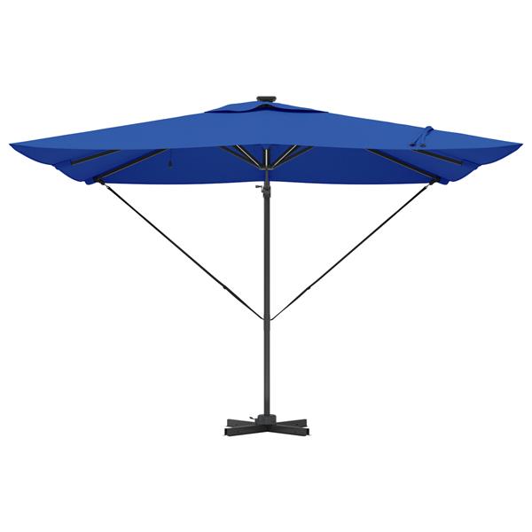 Grote foto vidaxl cantilever roma parasol met led azurblauw 286x285x270 cm van aluminium tuin en terras overige tuin en terras