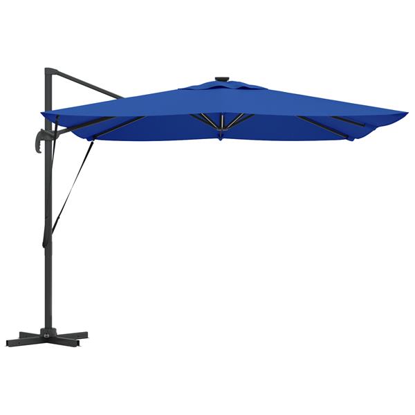 Grote foto vidaxl cantilever roma parasol met led azurblauw 286x285x270 cm van aluminium tuin en terras overige tuin en terras