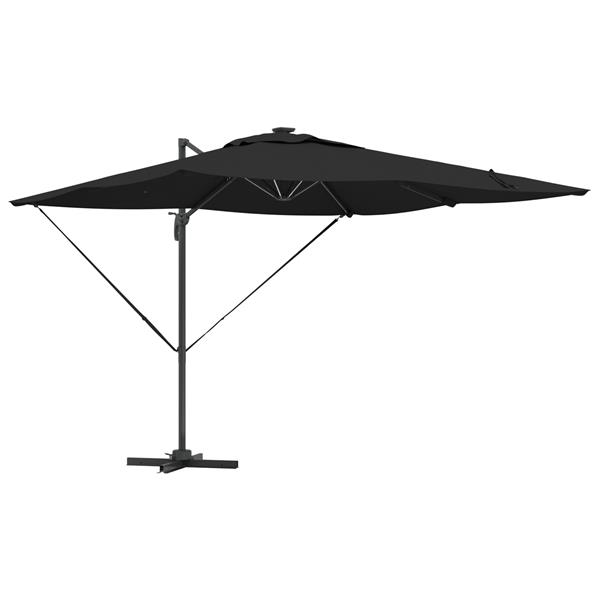 Grote foto vidaxl cantilever roma parasol met led zwart 286x285x270 cm aluminium tuin en terras overige tuin en terras