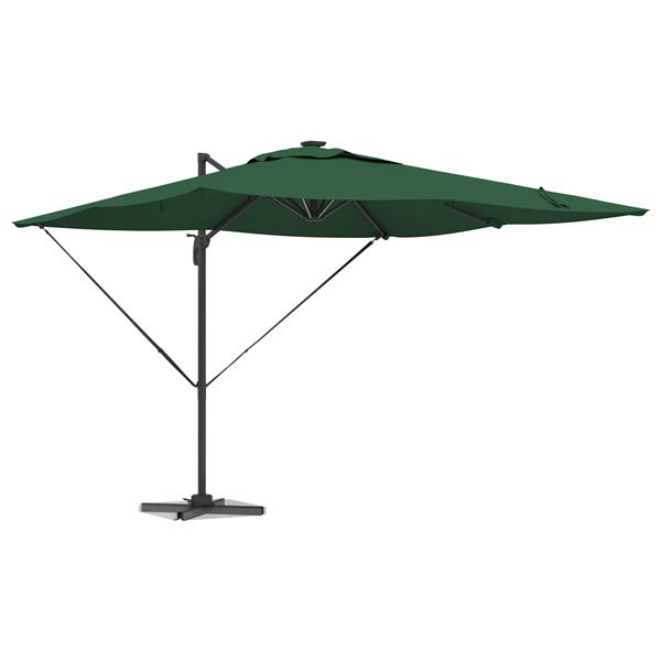 Grote foto vidaxl cantilever roma parasol met led groen 286x285x270 cm van aluminium tuin en terras overige tuin en terras