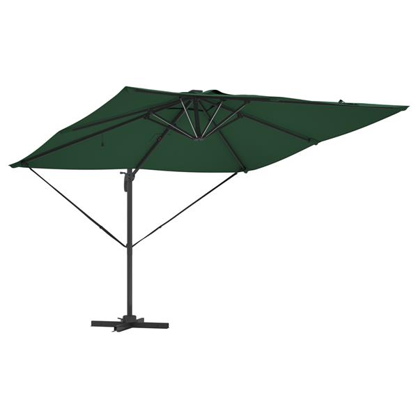 Grote foto vidaxl cantilever roma parasol met led groen 286x285x270 cm van aluminium tuin en terras overige tuin en terras
