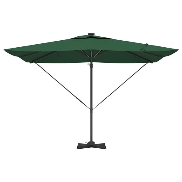 Grote foto vidaxl cantilever roma parasol met led groen 286x285x270 cm van aluminium tuin en terras overige tuin en terras