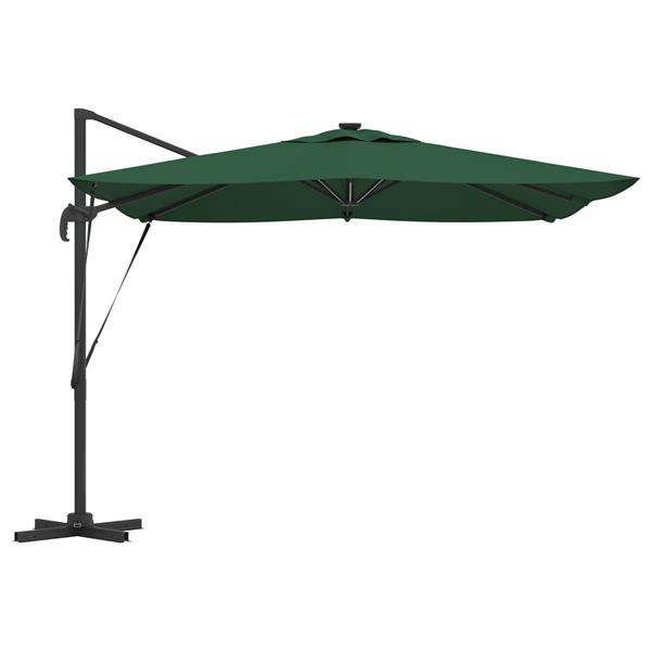 Grote foto vidaxl cantilever roma parasol met led groen 286x285x270 cm van aluminium tuin en terras overige tuin en terras