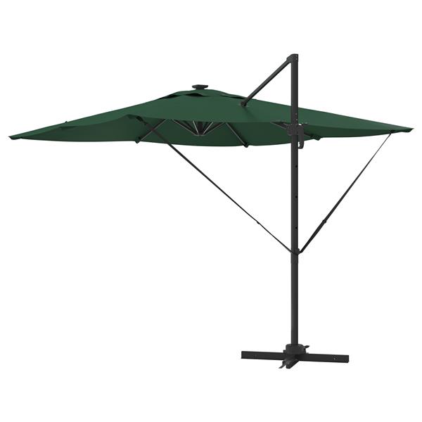 Grote foto vidaxl cantilever roma parasol met led groen 286x285x270 cm van aluminium tuin en terras overige tuin en terras