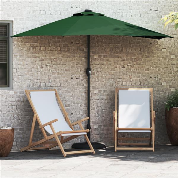 Grote foto vidaxl halve tuinparasol met aluminium paal groen 294 cm tuin en terras overige tuin en terras