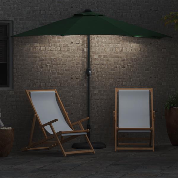 Grote foto vidaxl halve tuinparasol met aluminium paal groen 294 cm tuin en terras overige tuin en terras