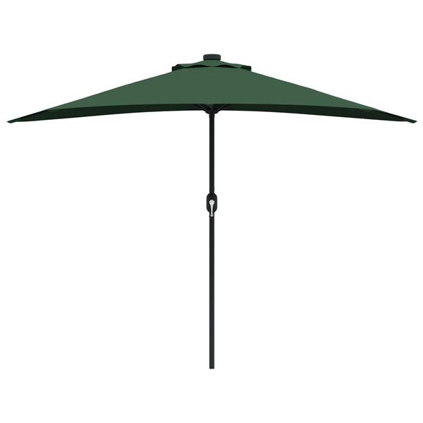 Grote foto vidaxl halve tuinparasol met aluminium paal groen 294 cm tuin en terras overige tuin en terras