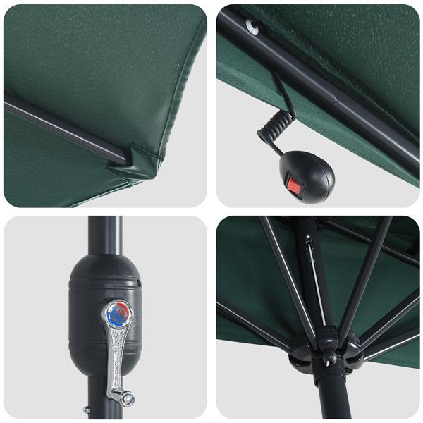Grote foto vidaxl halve tuinparasol met aluminium paal groen 294 cm tuin en terras overige tuin en terras