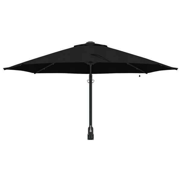 Grote foto vidaxl wandparasol met led zwart 248 cm tuin en terras overige tuin en terras