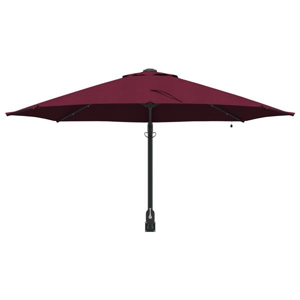 Grote foto vidaxl wandparasol met led bordeaux rood 248 cm tuin en terras overige tuin en terras