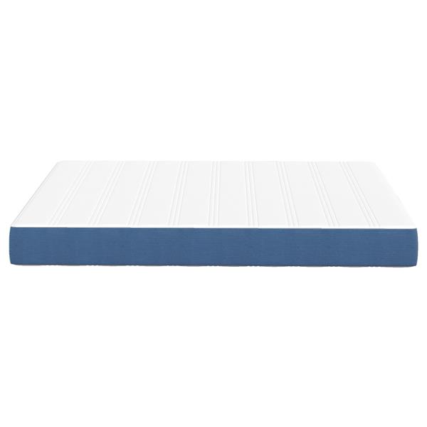 Grote foto vidaxl pocketveringmatras medium 140x190x20 cm stof blauw huis en inrichting matrassen en bedbodems