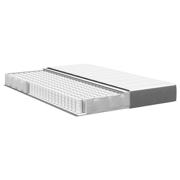 Grote foto vidaxl pocketveringmatras medium 140x190x20 cm stof lichtgrijs huis en inrichting matrassen en bedbodems